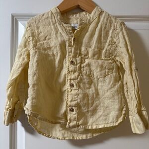 Zara Baby Long Sleeve Linen Button Down Dress Shirt